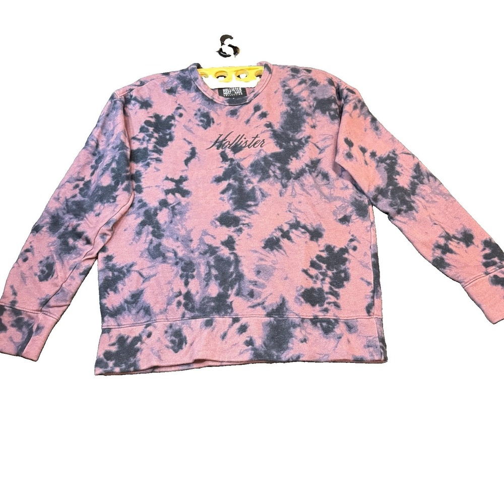 Women's Hollister Must-Have Collection Tie Dye Sweatshirt Small Mauve & Black